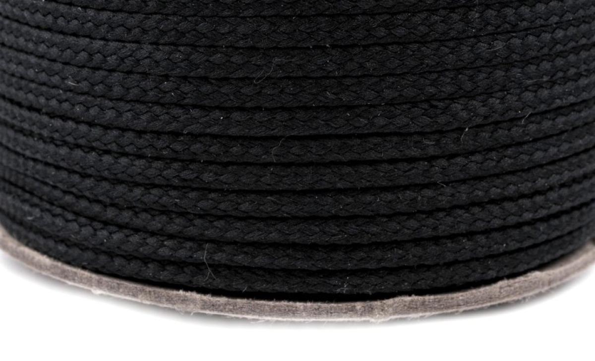 Kordel uni - schwarz Ø4mm Polyester